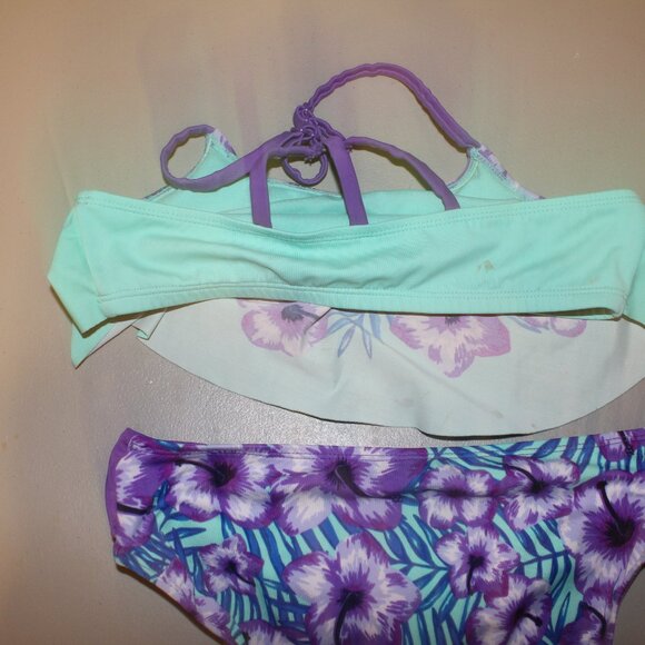 Purple & Blue 2 Pcs Justice Bikini Swimsuit Size 14 - Picture 6 of 12